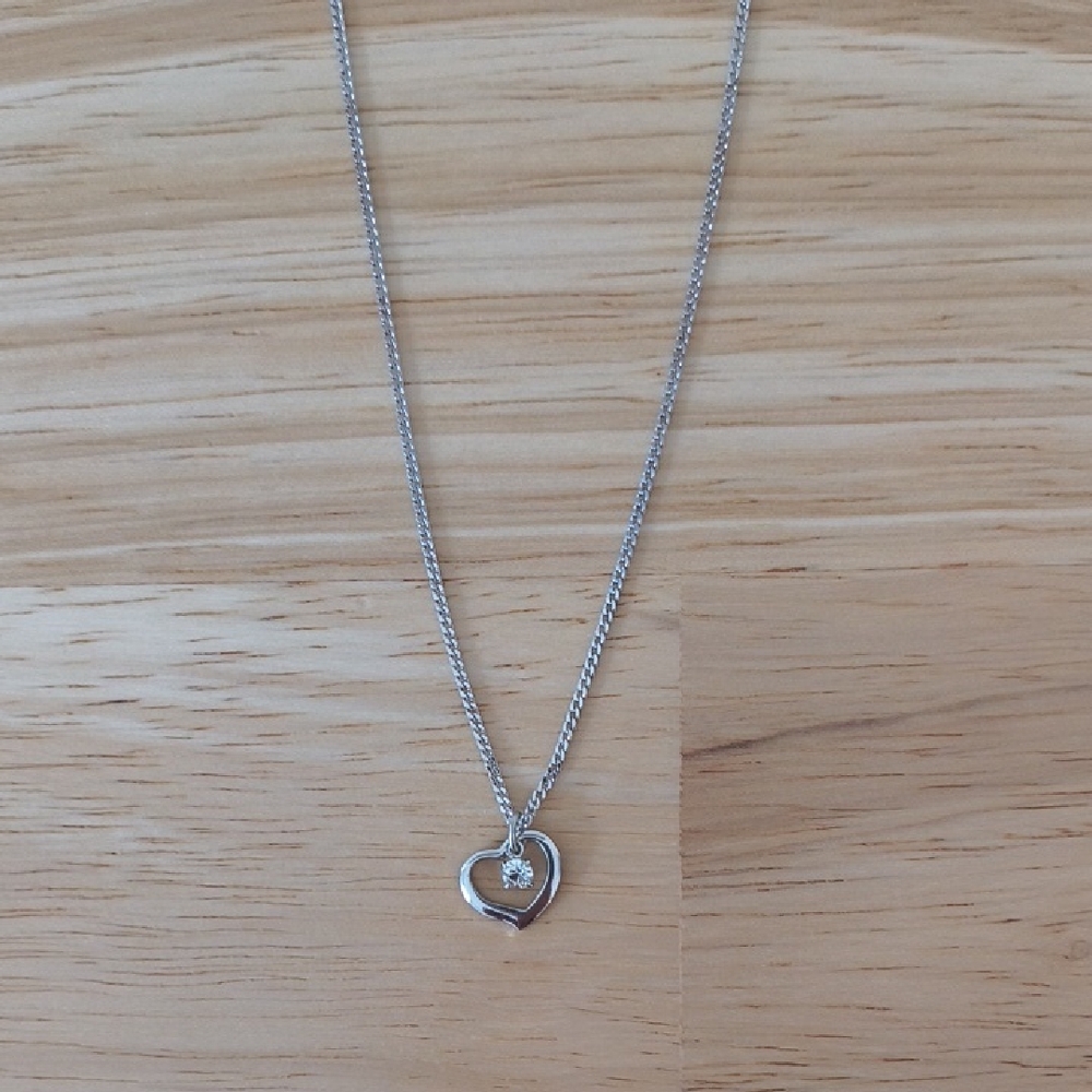 Tiny Silver Heart Pendant Necklace